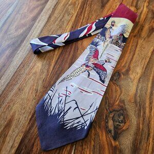 Vintage BRENT 1940s 1950s Mens Neck Tie Pheasant Hunting